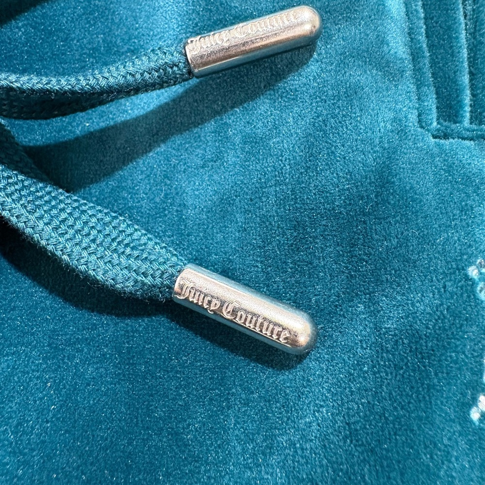 Juicy Couture OG Bling Velour Track Pants Size M Blue Y2K - Picture 11 of 14